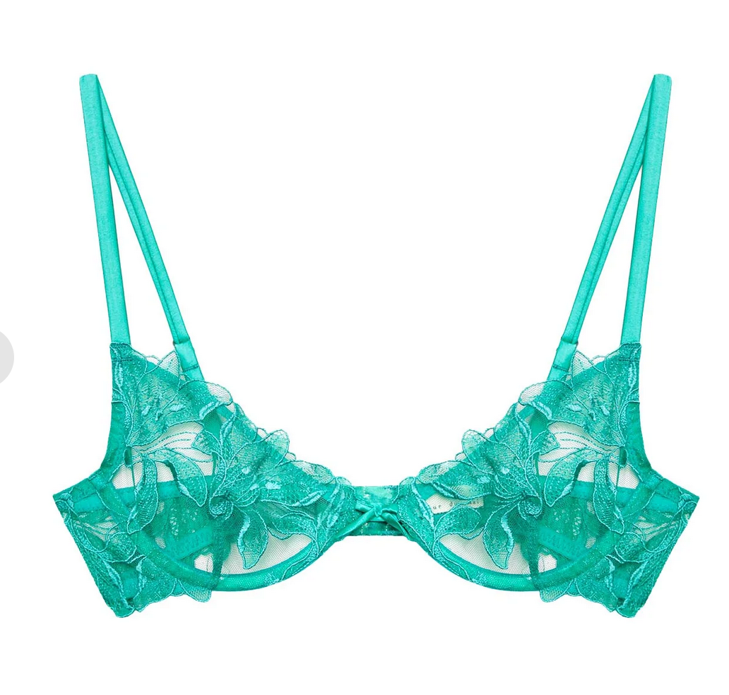LILY Fuller Cup Embroidery Plunge Demi Bra in Evergreen – Christina's  Luxuries